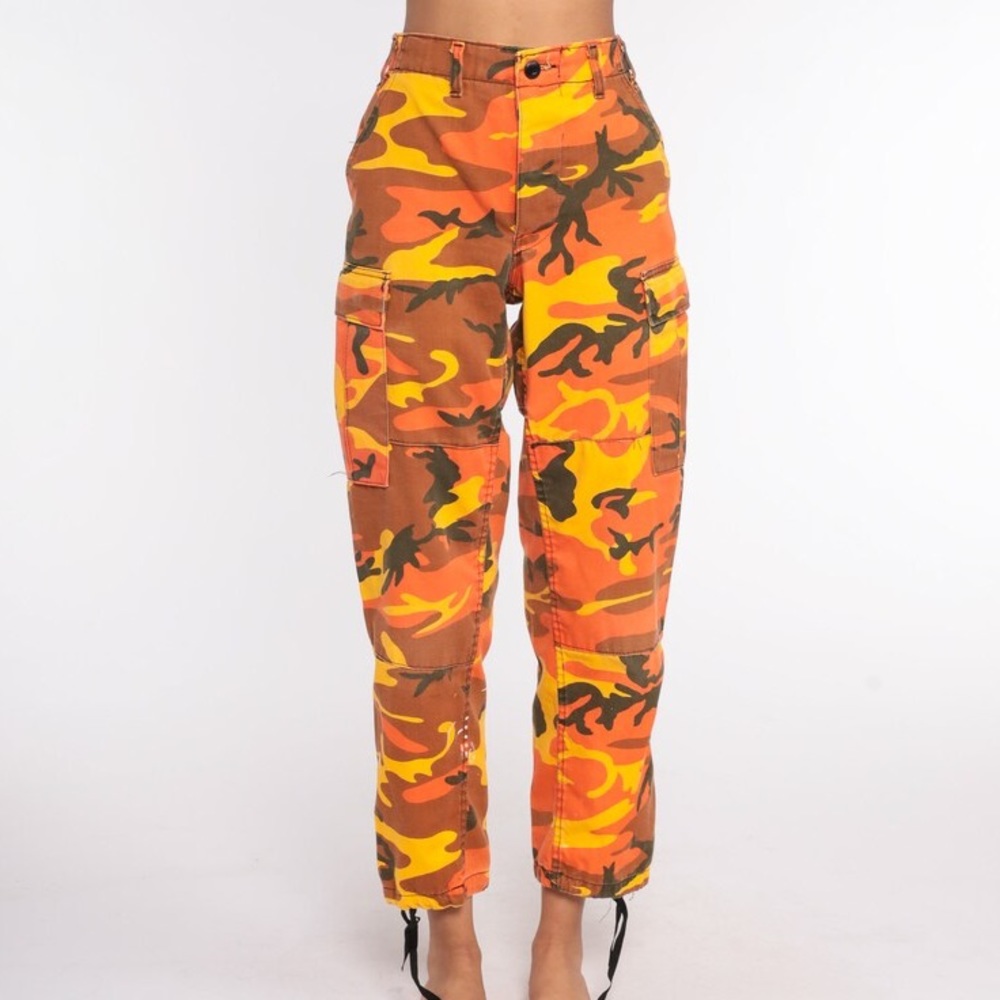 Vintage Rothco orange camo cargo pants